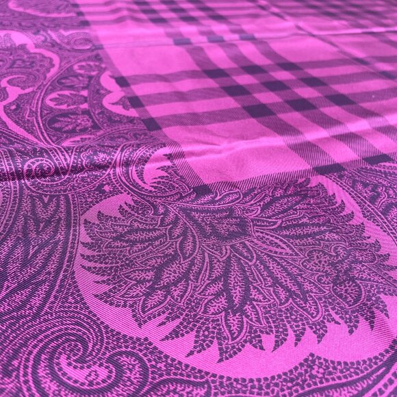 NWT Absolutely Stunning BURBERRY Silk Scarf Pink/Black- Size 27"x27" - Picture 11 of 14